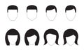 People icons set. Different man and woman face silhouettes. Templates for avatar, for app or web design. Vector male and female ch Royalty Free Stock Photo